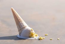 Dropped ice cream cone