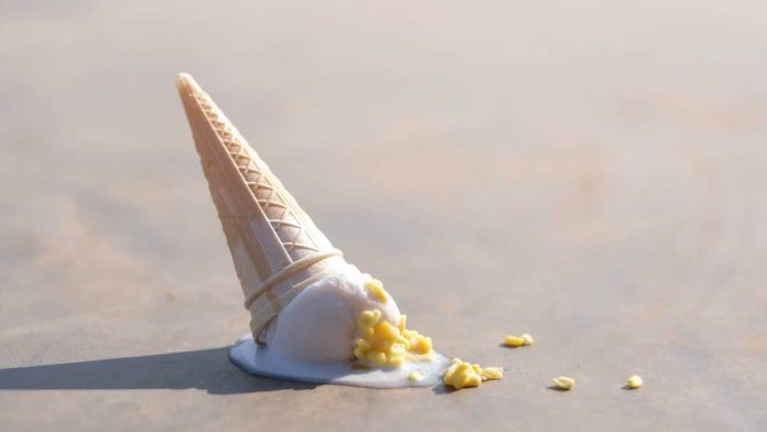 Dropped ice cream cone