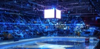 An indoor sports arena