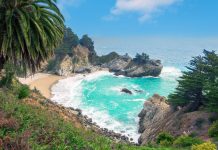 A tropical lagoon along California's Big Sur coastline