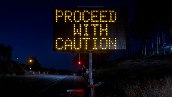 South-Dakota-Commission-Gaming-PSA-Online-Casinos A warning sign stands as a South Dakota regulator warns the public about fake online casinos.