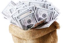 Bag of American cash