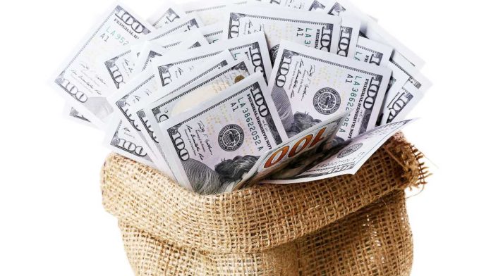 Bag of American cash