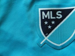 A MLS logo as nVenue and IMG Arena work together to provide live betting markets for the league.