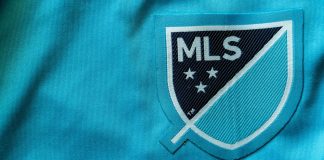 A MLS logo as nVenue and IMG Arena work together to provide live betting markets for the league.