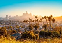 California Senate amends proposed sweepstakes ban again to clarify intentions The hazy skyline of Los Angeles, California in the distance
