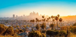 California Senate amends proposed sweepstakes ban again to clarify intentions The hazy skyline of Los Angeles, California in the distance