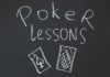 Poker lessons written on chalkboard