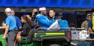 FanDuel and ESPN Bet latest sportsbooks to add NFL injury refund measures LA Chargers wide receiver Quentin Johnston being carted off injured during an NFL preseason football game against the LA Rams at SoFi Stadium, Aug. 16, 2025.
