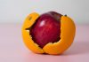 Apple in an orange peel