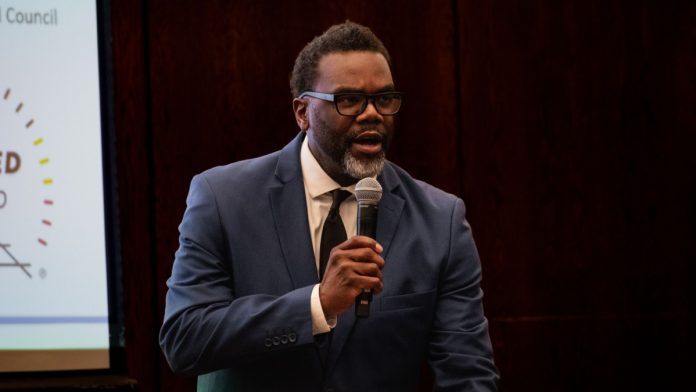 Chicago-Budget-Proposal-Local-Sports-Betting-Tax-Mayor-Johnson Chicago Mayor Brandon Johnson, who wants to add a local tax on sports betting in the city.