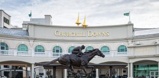 The Barbaro Statue at Churchill Downs' complex in Louisville, Kentucky