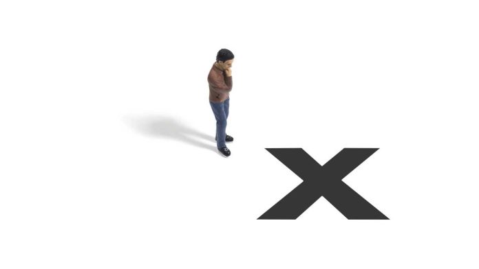 Colorado-Bettor-Location-Ruling Figurine of a man next to a black X