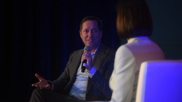 G2E-Taxes-Gambling-AGA-Bill-Miller AGA CEO Bill Miller talks as he discussed taxes at G2E last week.
