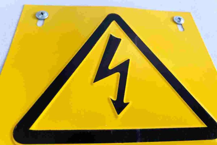 AHigh voltage sign