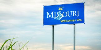 Missouri regulator hands out temporary sports betting licenses A sign welcoming oncoming traffic into Missouri