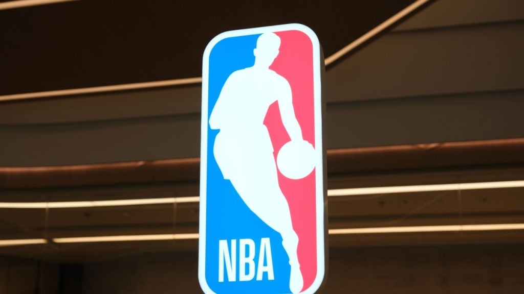 NBA logo as the league deals with a new gambling scandal.