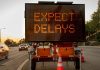 Delay sign as the NCAA delays its rule change on professional sports gambling.