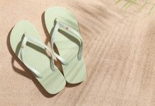 Flip flops in sand