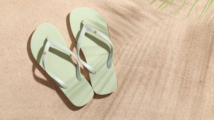Flip flops in sand