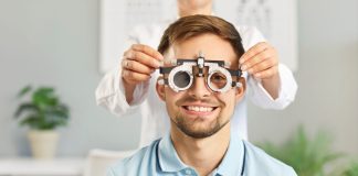A person at the eye doctor as OpticOdds partners with Pragmatic Play.
