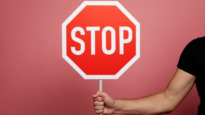 Stop sign as the Rhode Island Lottery sends cease and desist orders.