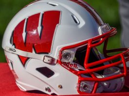 Conservative groups sue to block Wisconsin online sports betting Wisconsin helmet as the state considers online sports betting.