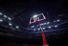 basketball goals on court