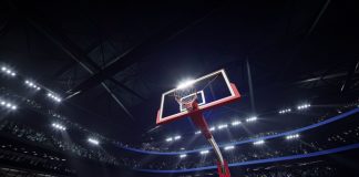 basketball goals on court
