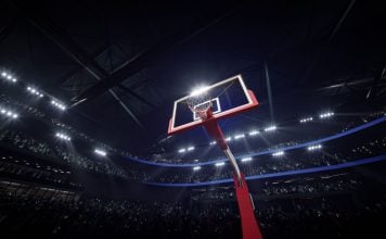 basketball goals on court