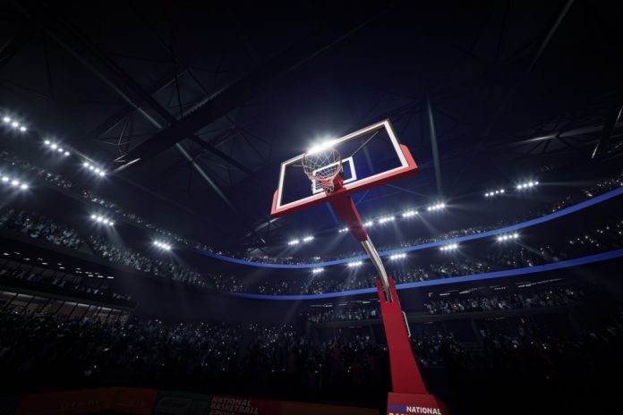 basketball goals on court