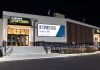 An exterior shot of the new standalone Caesars Sportsbook at Monmouth Park racetrack in New Jersey