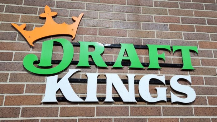 DraftKings logo as the company plans to offer sports event contracts in the coming months.