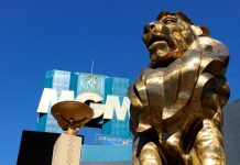 MGM CEO Hornbuckle thanks Nevada for fighting prediction markets The MGM lion in front of the MGM Resorts logo on a building in Las Vegas, Nevada