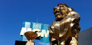 MGM CEO Hornbuckle thanks Nevada for fighting prediction markets The MGM lion in front of the MGM Resorts logo on a building in Las Vegas, Nevada