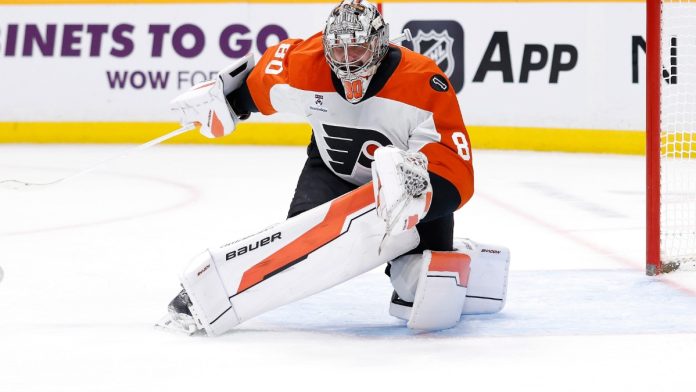 Philadelphia Flyers goalie as the team partners with Mohegan Digital.