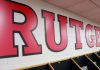 Rutgers logo as the school has two former NCAA wrestlers involved in an alleged gambling ring in New Jersey.