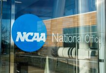 NCAA logo as the organization prevents a rule change.