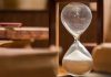 An empty hourglass, indicating time being up