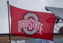 An Ohio State sports flag