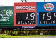 A New Jersey Lottery billboard