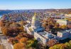 The West Virginia capitol in the capital city of Charleston