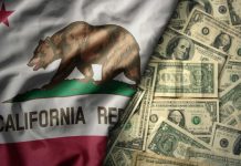 California: Ground zero for gambling debates in 2025 California flag contrasted with money