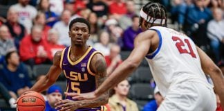 Does banning player props solve the college sports betting problems? A Louisiana State University basketball player during an NCAA game