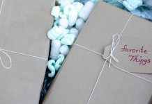 Wrapped package labeled favorite things