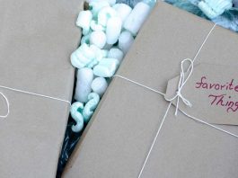 Wrapped package labeled favorite things