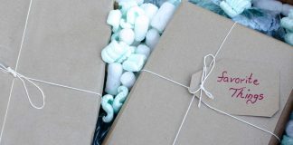 Wrapped package labeled favorite things