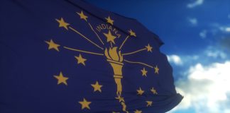 Indiana flag as a lawmaker proposes a bill related to online sweepstakes games.