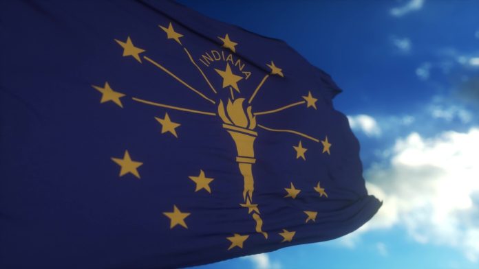 Indiana-Lawmaker-Sweepstakes-Dual-Currency-Bill-Ban Indiana flag as a lawmaker proposes a bill related to online sweepstakes games.