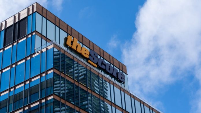 Longtime-ESPN-exec-Ravitz-to-lead-PENN-theScore-media-division theScore logo on the top of the company's Toronto office building